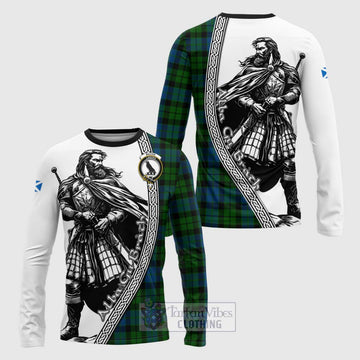 MacKie (McKie) Tartan Clan Crest Long Sleeve T-Shirt with Highlander Warrior Celtic Style