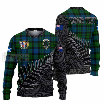 MacKie (McKie) Crest Tartan Knitted Sweater with New Zealand Silver Fern Half Style