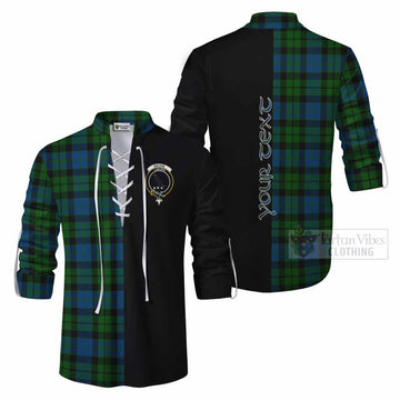 MacKie (McKie) Tartan Ghillie Kilt Shirt with Family Crest and Half Of Me Style