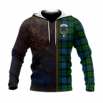 MacKie (McKie) Tartan Family Crest Knitted Hoodie Alba Gu Brath Be Brave Lion Ancient Style Unisex Knitted Pullover Hoodie - Tartan Vibes Clothing