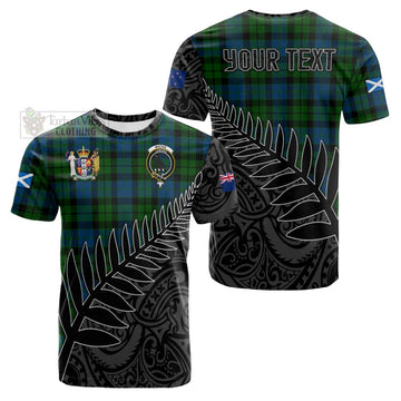 MacKie (McKie) Crest Tartan Cotton T-shirt with New Zealand Silver Fern Half Style