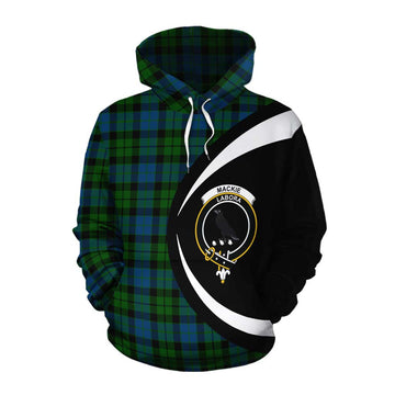 MacKie (McKie) Tartan Cotton Hoodie with Family Crest Circle Style