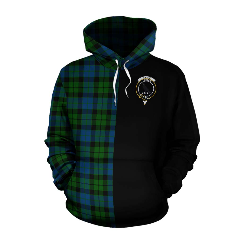 Tartan Vibes Clothing MacKie (McKie) Tartan Cotton Hoodie with Family Crest and Half Of Me Style