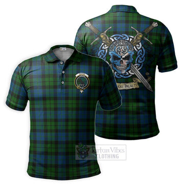 MacKie (McKie) Tartan Polo Shirt with Family Crest Celtic Skull Style