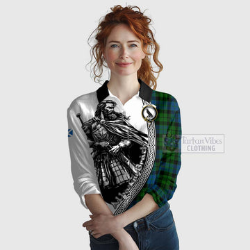 MacKie (McKie) Tartan Clan Crest Women's Casual Shirt with Highlander Warrior Celtic Style