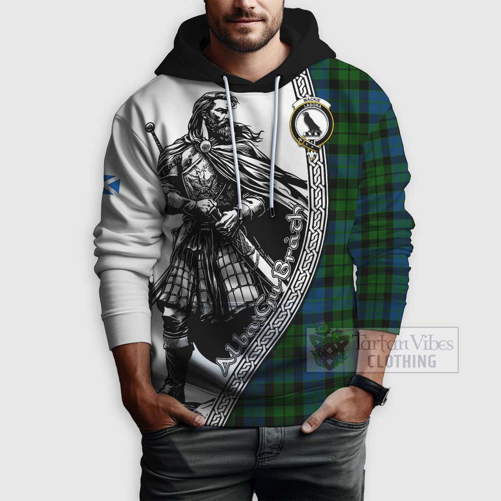 Tartan Vibes Clothing MacKie (McKie) Tartan Clan Crest Hoodie with Highlander Warrior Celtic Style