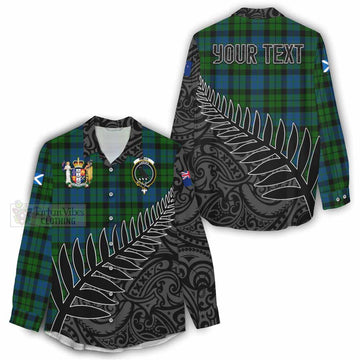 MacKie (McKie) Crest Tartan Women's Casual Shirt with New Zealand Silver Fern Half Style