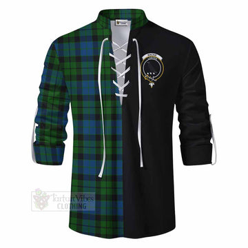 MacKie (McKie) Tartan Ghillie Kilt Shirt with Family Crest and Half Of Me Style