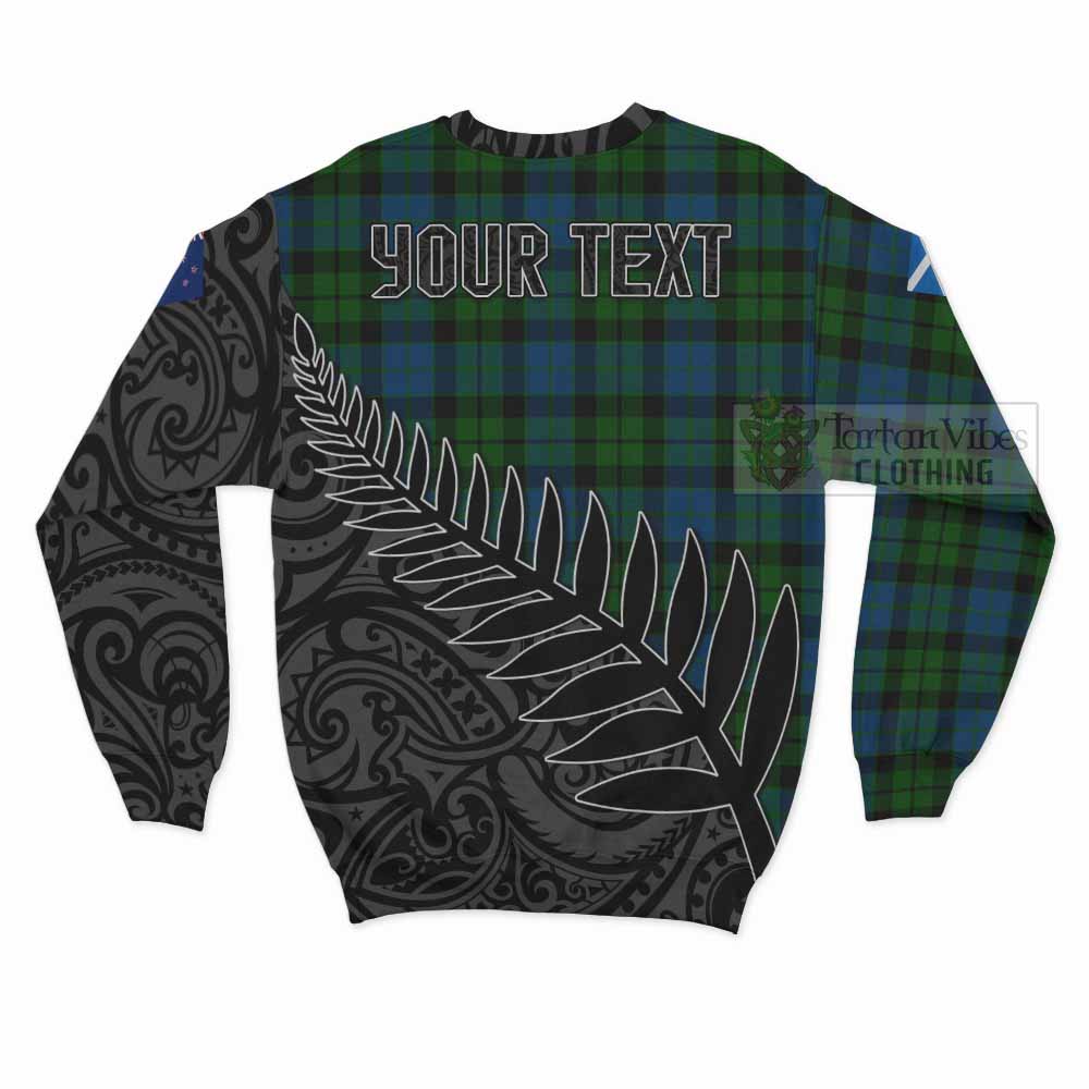 Tartan Vibes Clothing MacKie (McKie) Crest Tartan Sweatshirt with New Zealand Silver Fern Half Style