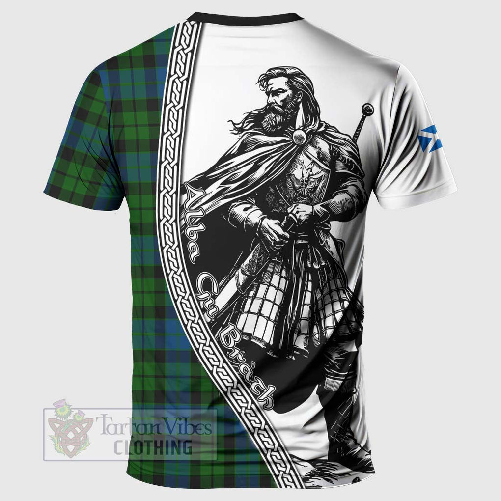 Tartan Vibes Clothing MacKie (McKie) Tartan Clan Crest T-Shirt with Highlander Warrior Celtic Style