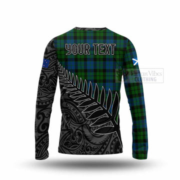 MacKie (McKie) Crest Tartan Long Sleeve T-Shirt with New Zealand Silver Fern Half Style