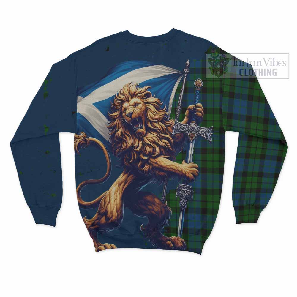 Tartan Vibes Clothing MacKie (McKie) Tartan Family Crest Sweatshirt with Scottish Majestic Lion