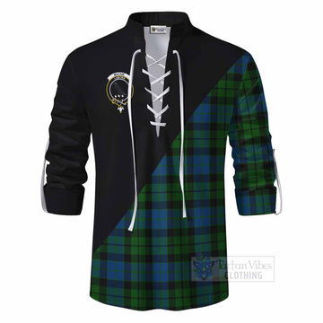 MacKie (McKie) Tartan Ghillie Kilt Shirt with Family Crest and Military Logo Style