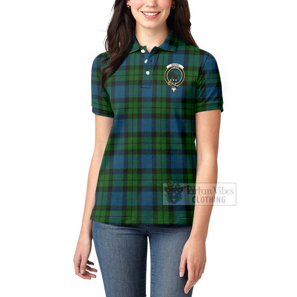 Tartan Vibes Clothing MacKie (McKie) Tartan Women's Polo Shirt with Family Crest Celtic Skull Style