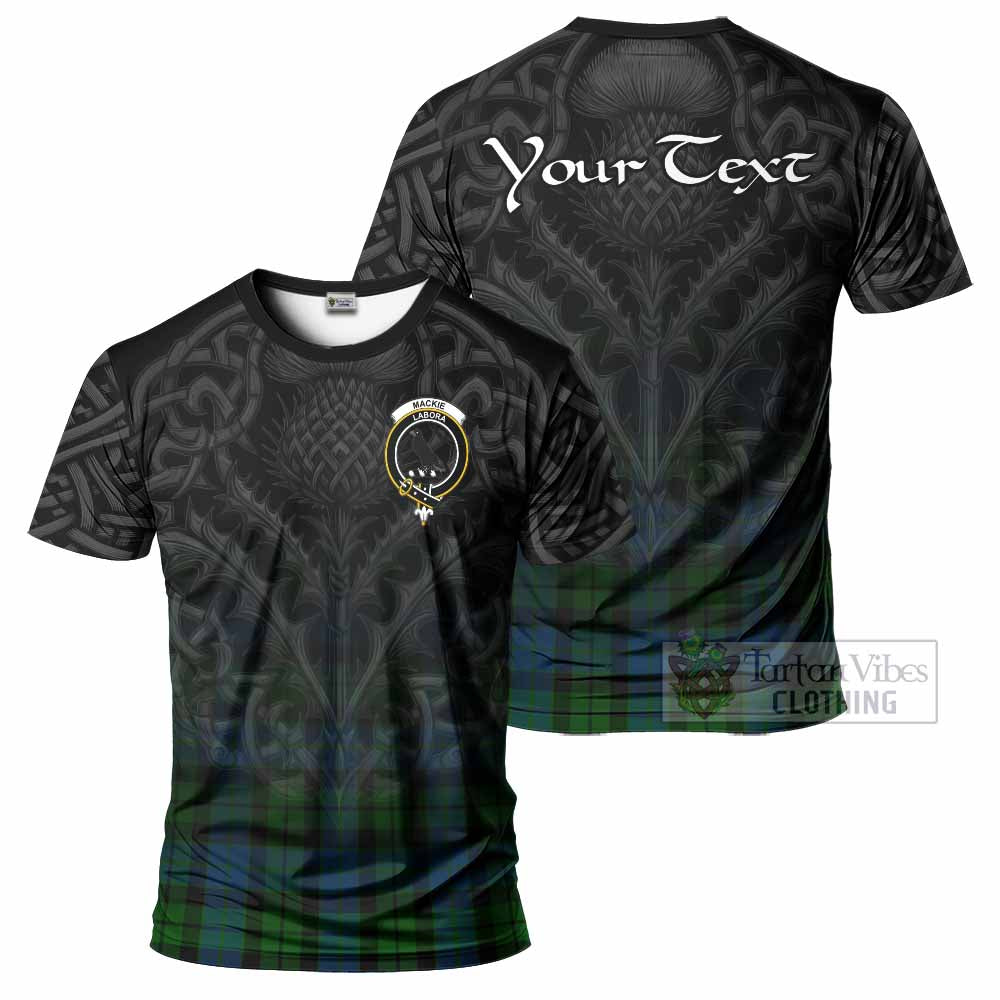 Tartan Vibes Clothing MacKie (McKie) Tartan T-Shirt with Family Crest Celtic Thistle Vibes