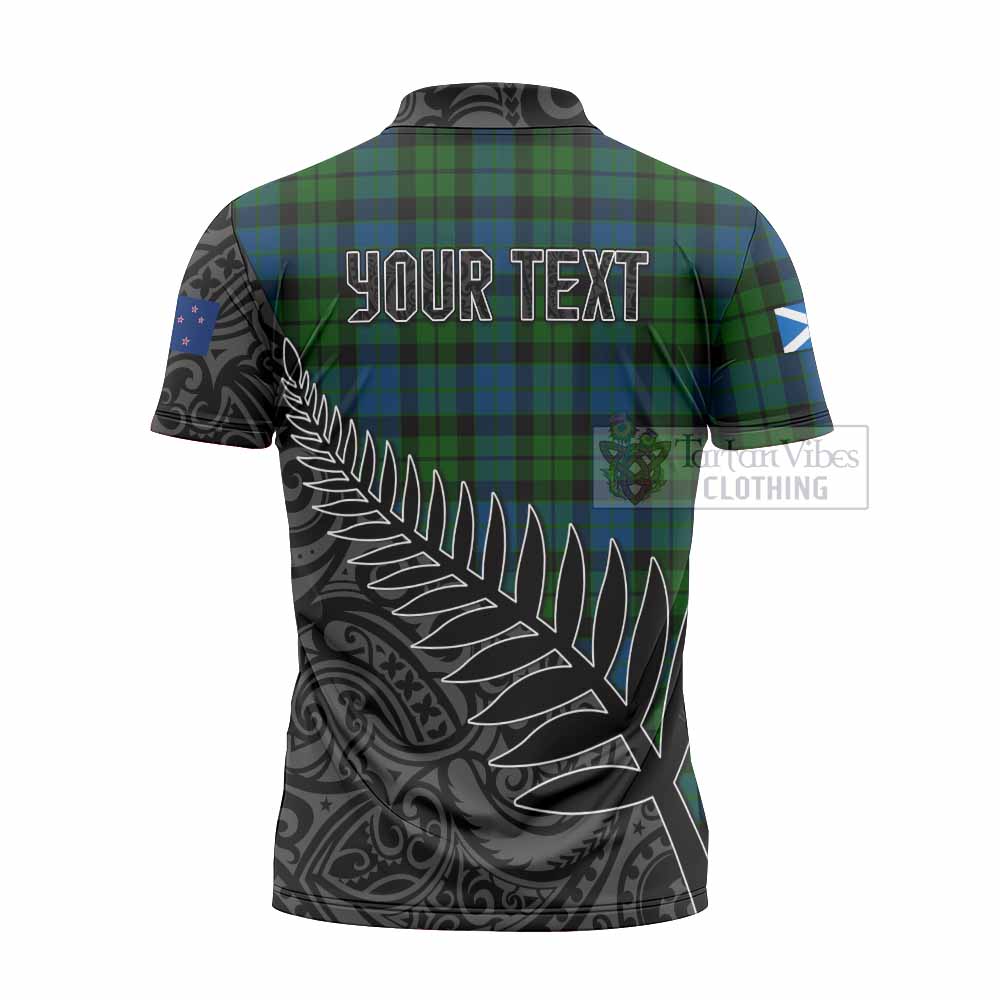 Tartan Vibes Clothing MacKie (McKie) Crest Tartan Zipper Polo Shirt with New Zealand Silver Fern Half Style