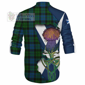 MacKie (McKie) Tartan Family Crest Ghillie Kilt Shirt Scottish Thistle Celtic Inspired - Tartan Vibes Clothing