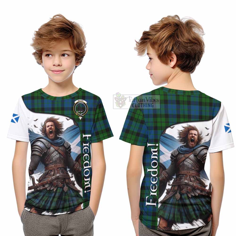 Tartan Vibes Clothing MacKie (McKie) Crest Tartan Kid T-Shirt Inspired by the Freedom of Scottish Warrior