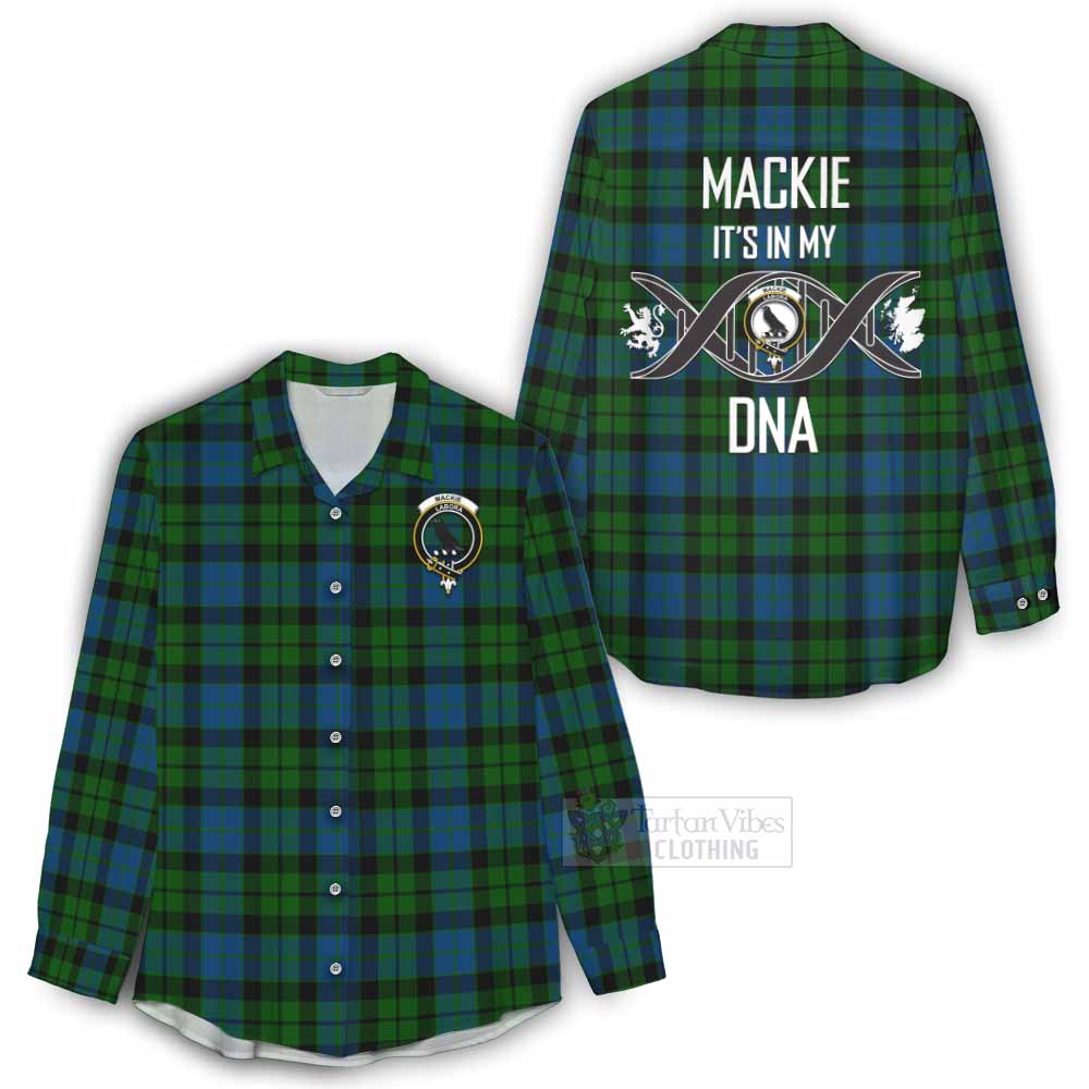 Tartan Vibes Clothing MacKie (McKie) Tartan Women's Casual Shirt with Family Crest DNA In Me Style