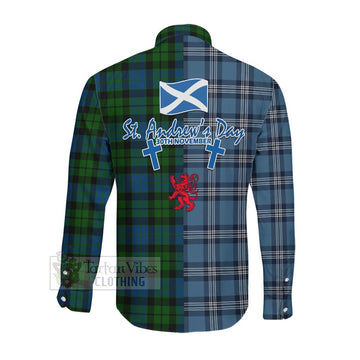 MacKie (McKie) Tartan Long Sleeve Button Shirt Happy St. Andrew's Day Half Tartan Style