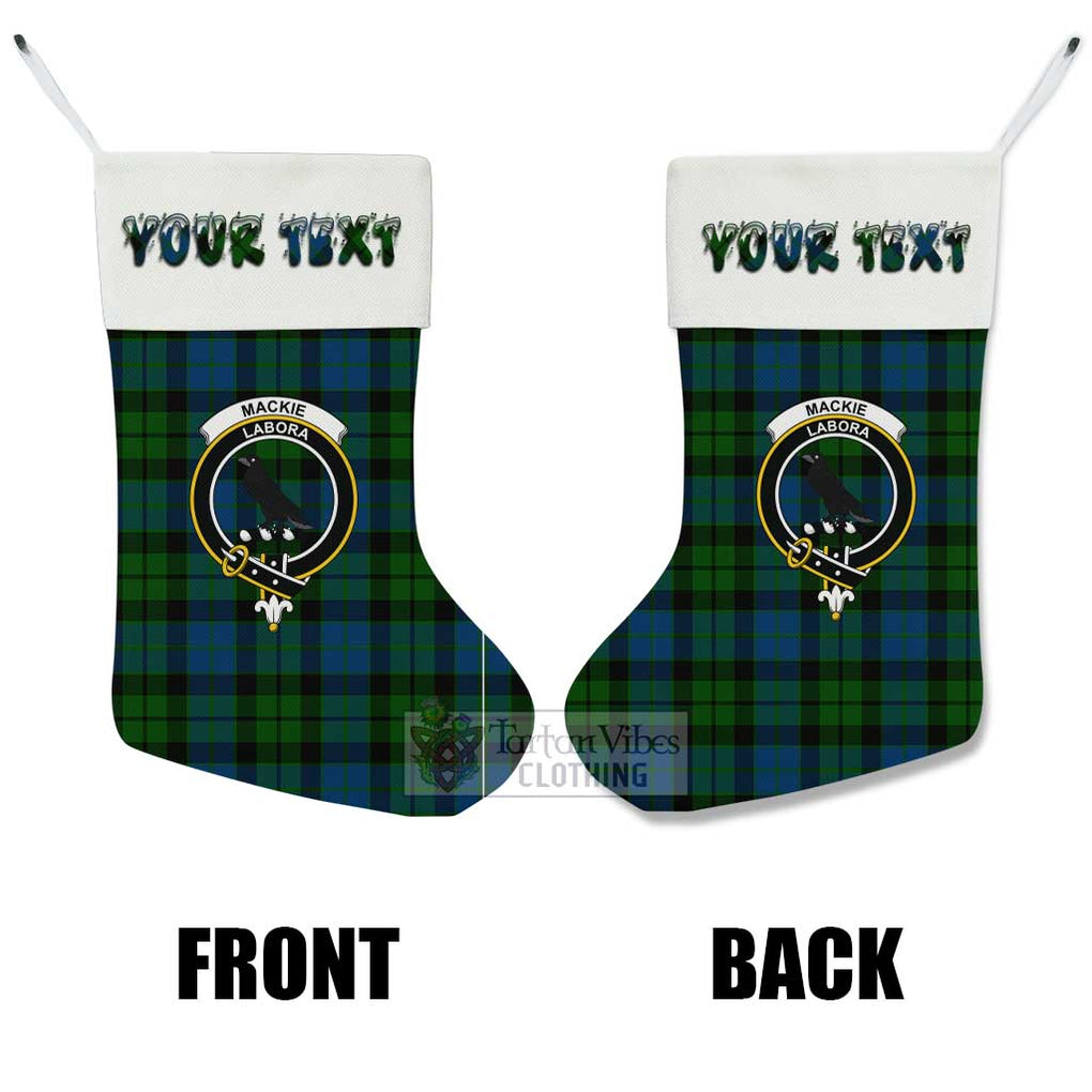 Tartan Vibes Clothing MacKie (McKie) Tartan Family Crest Christmas Stocking with Personalized Text