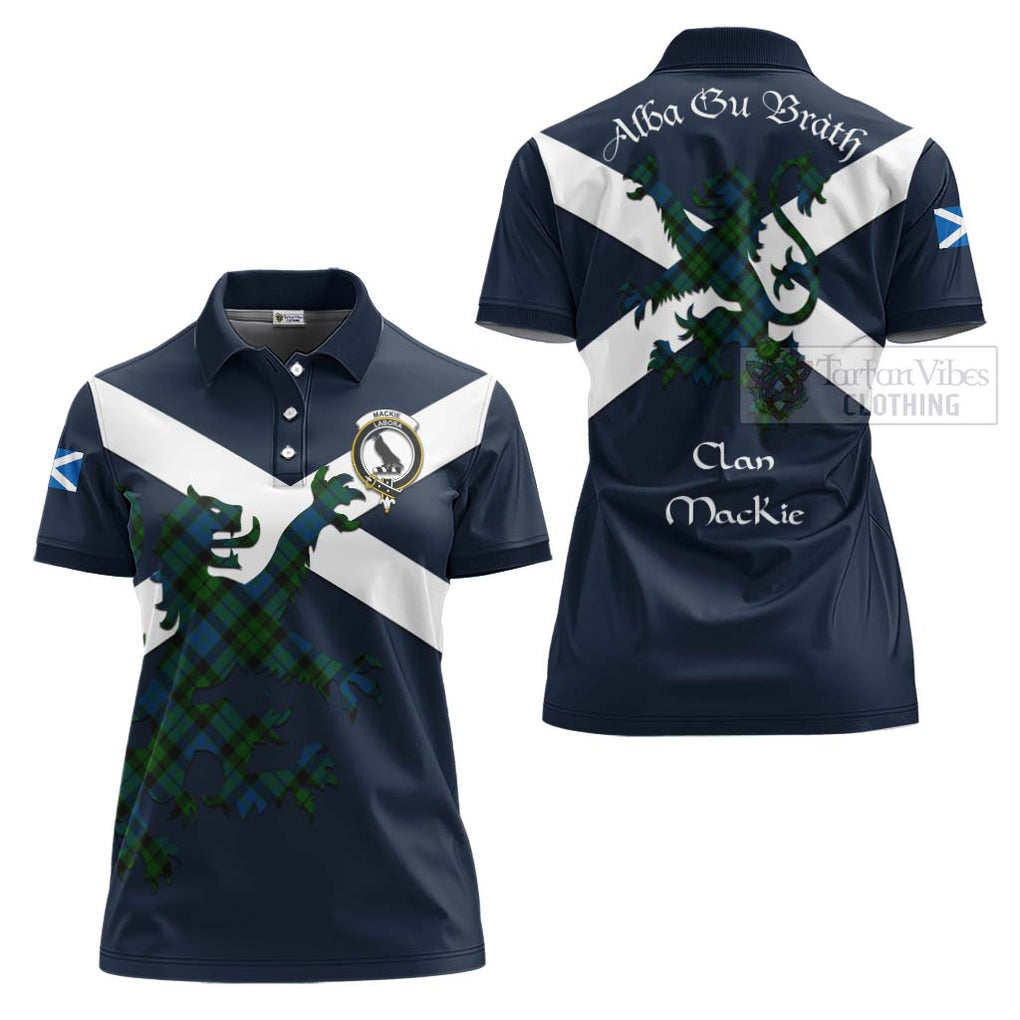 Tartan Vibes Clothing MacKie (McKie) Tartan Lion Rampant Women's Polo Shirt – Proudly Display Your Heritage with Alba Gu Brath and Clan Name