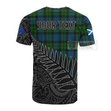 MacKie (McKie) Crest Tartan Cotton T-shirt with New Zealand Silver Fern Half Style