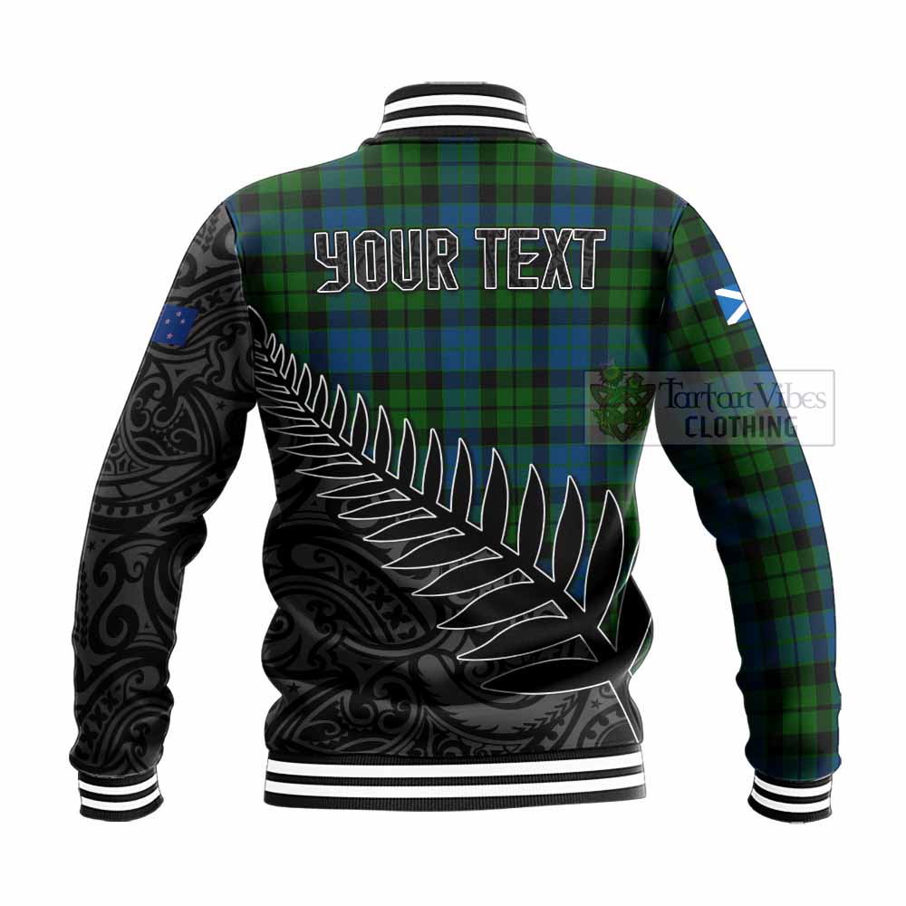 Tartan Vibes Clothing MacKie (McKie) Crest Tartan Baseball Jacket with New Zealand Silver Fern Half Style