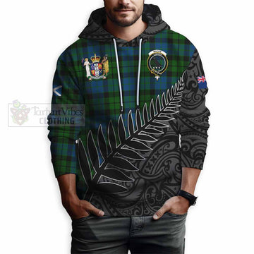 MacKie (McKie) Crest Tartan Hoodie with New Zealand Silver Fern Half Style