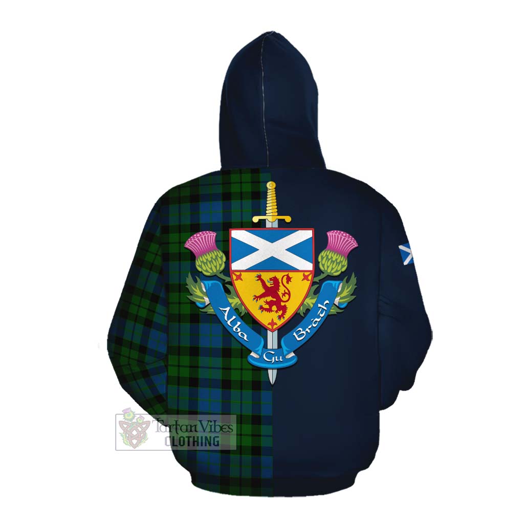 Tartan Vibes Clothing MacKie (McKie) Tartan Cotton Hoodie Alba with Scottish Lion Royal Arm Half Style