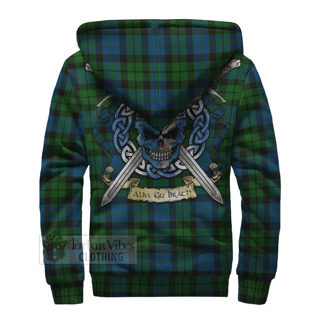 Tartan Vibes Clothing MacKie (McKie) Tartan Sherpa Hoodie with Family Crest Celtic Skull Style