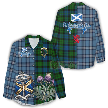 MacKie (McKie) Tartan Women's Casual Shirt Happy St. Andrew's Day Half Tartan Style