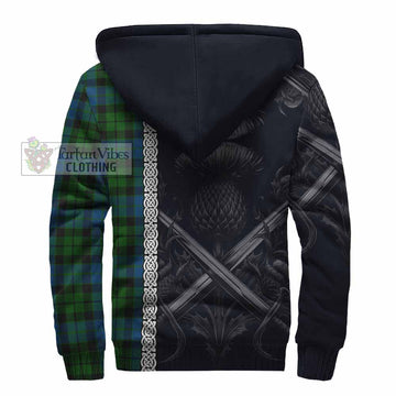 MacKie (McKie) Tartan Sherpa Hoodie with Family Crest Cross Sword Thistle Celtic Vibes