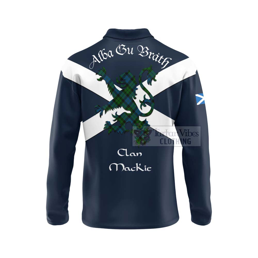 Tartan Vibes Clothing MacKie (McKie) Tartan Lion Rampant Long Sleeve Polo Shirt – Proudly Display Your Heritage with Alba Gu Brath and Clan Name