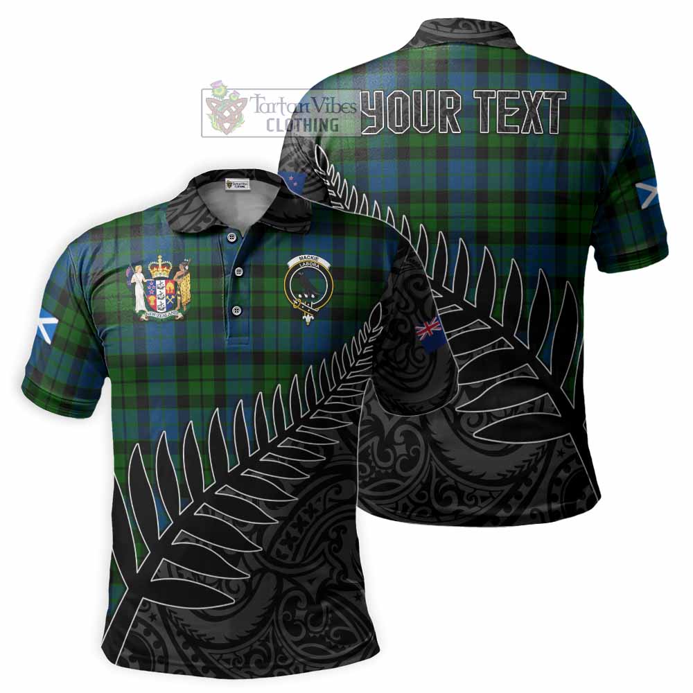 MacKie (McKie) Crest Tartan Polo Shirt with New Zealand Silver Fern Half Style