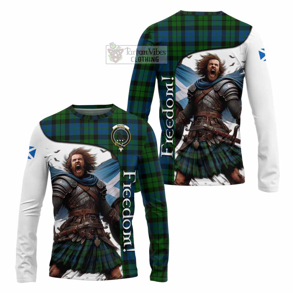 Tartan Vibes Clothing MacKie (McKie) Crest Tartan Long Sleeve T-Shirt Inspired by the Freedom of Scottish Warrior