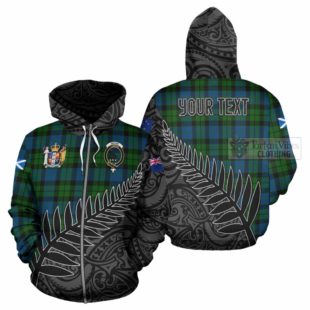 Tartan Vibes Clothing MacKie (McKie) Crest Tartan Hoodie with New Zealand Silver Fern Half Style