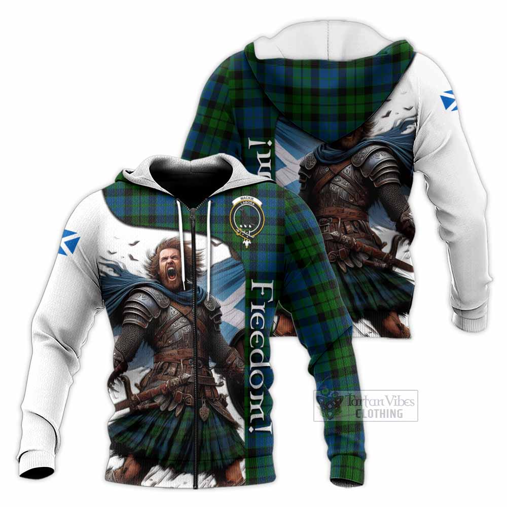 Tartan Vibes Clothing MacKie (McKie) Crest Tartan Knitted Hoodie Inspired by the Freedom of Scottish Warrior