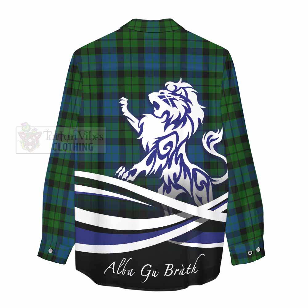 Tartan Vibes Clothing MacKie (McKie) Tartan Women's Casual Shirt with Alba Gu Brath Regal Lion Emblem