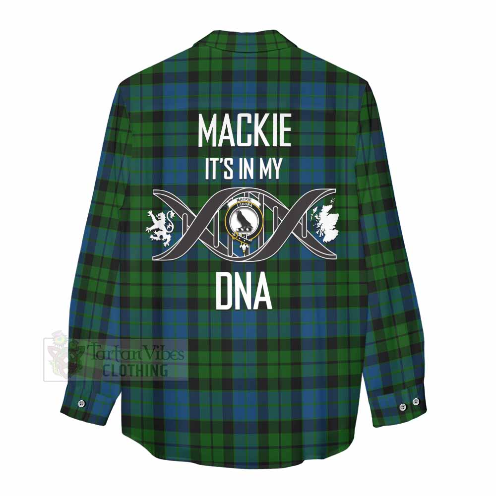 Tartan Vibes Clothing MacKie (McKie) Tartan Women's Casual Shirt with Family Crest DNA In Me Style