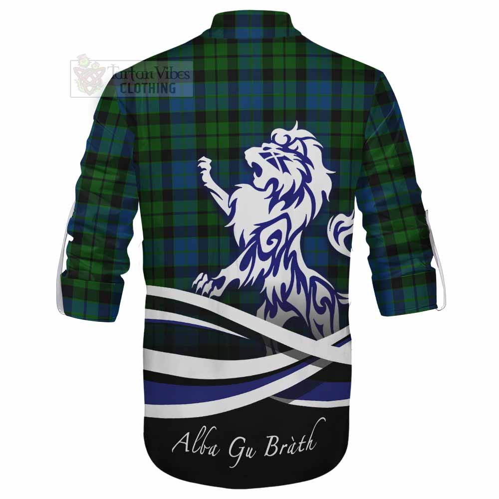 Tartan Vibes Clothing MacKie (McKie) Tartan Ghillie Kilt Shirt with Alba Gu Brath Regal Lion Emblem