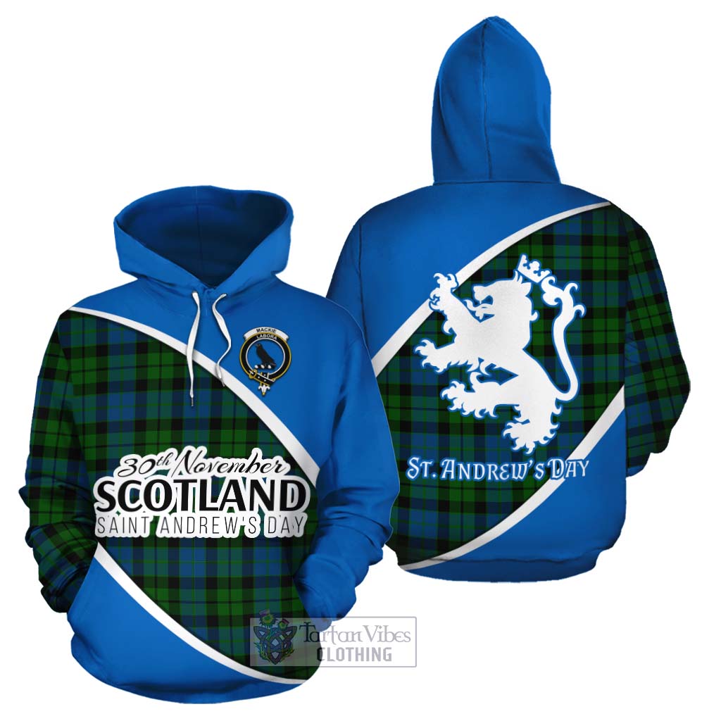 Tartan Vibes Clothing MacKie (McKie) Family Crest Tartan Cotton Hoodie Celebrate Saint Andrew's Day in Style