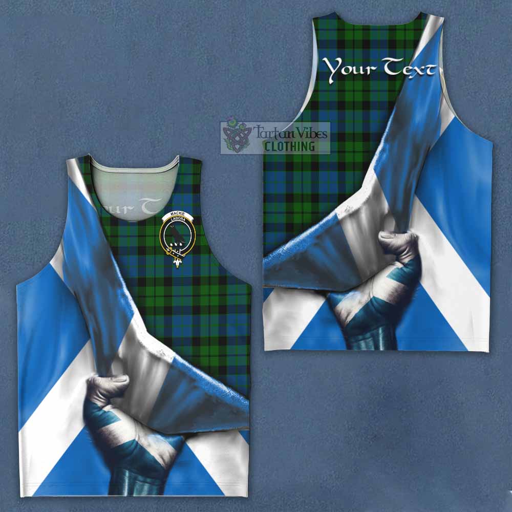 Tartan Vibes Clothing MacKie (McKie) Tartan Men's Tank Top with Family Crest Scotland Patriotic Style