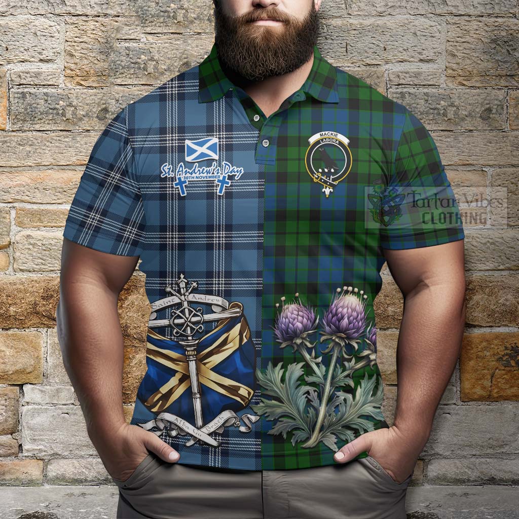 Tartan Vibes Clothing MacKie (McKie) Tartan Polo Shirt Happy St. Andrew's Day Half Tartan Style