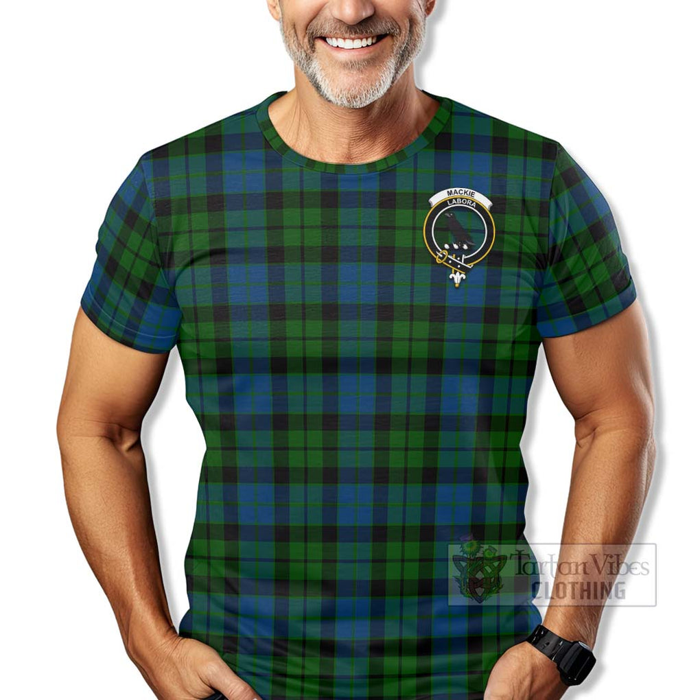 Tartan Vibes Clothing MacKie (McKie) Tartan T-Shirt with Family Crest Celtic Skull Style