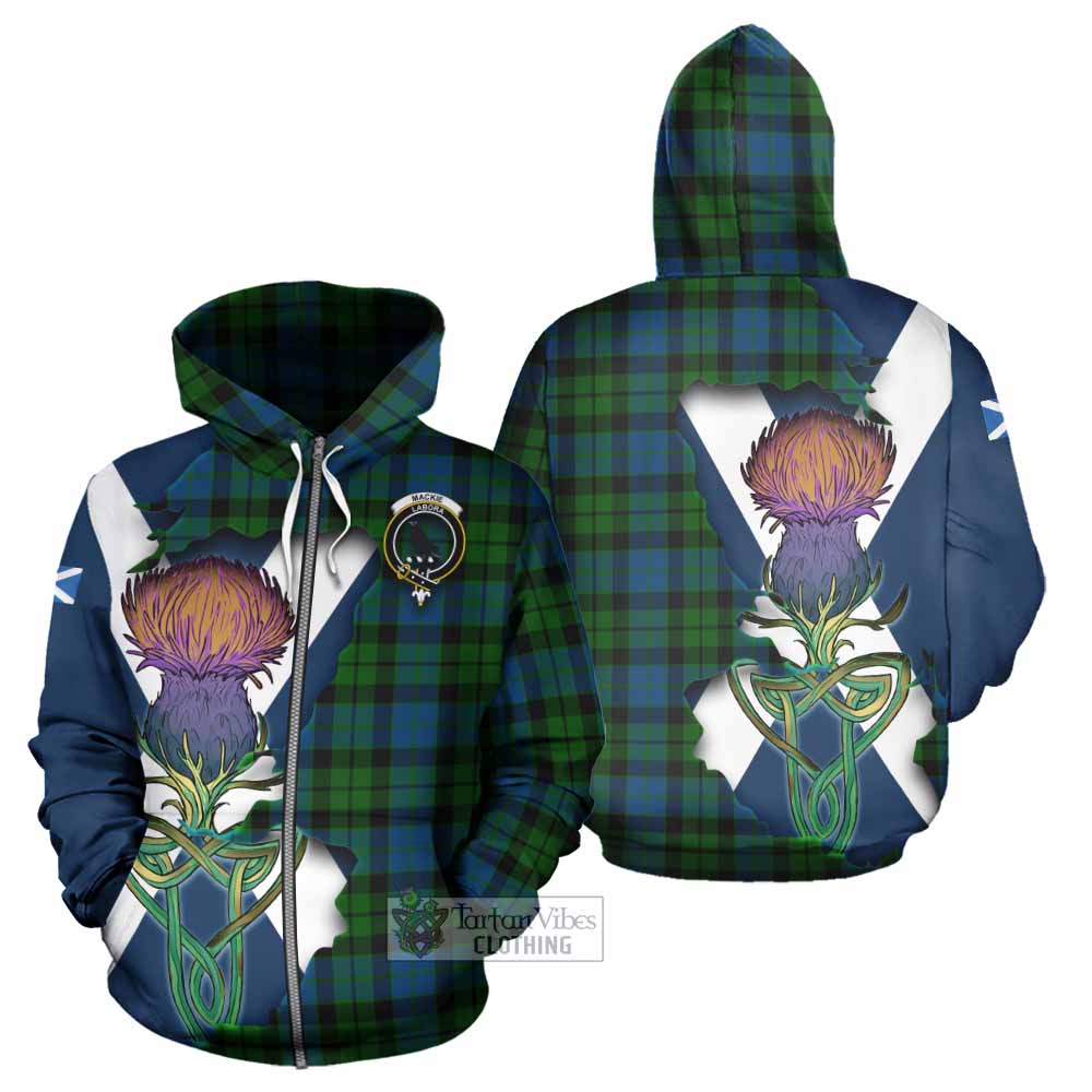 MacKie (McKie) Tartan Family Crest Hoodie Scottish Thistle Celtic Inspired Zip Hoodie - Tartan Vibes Clothing