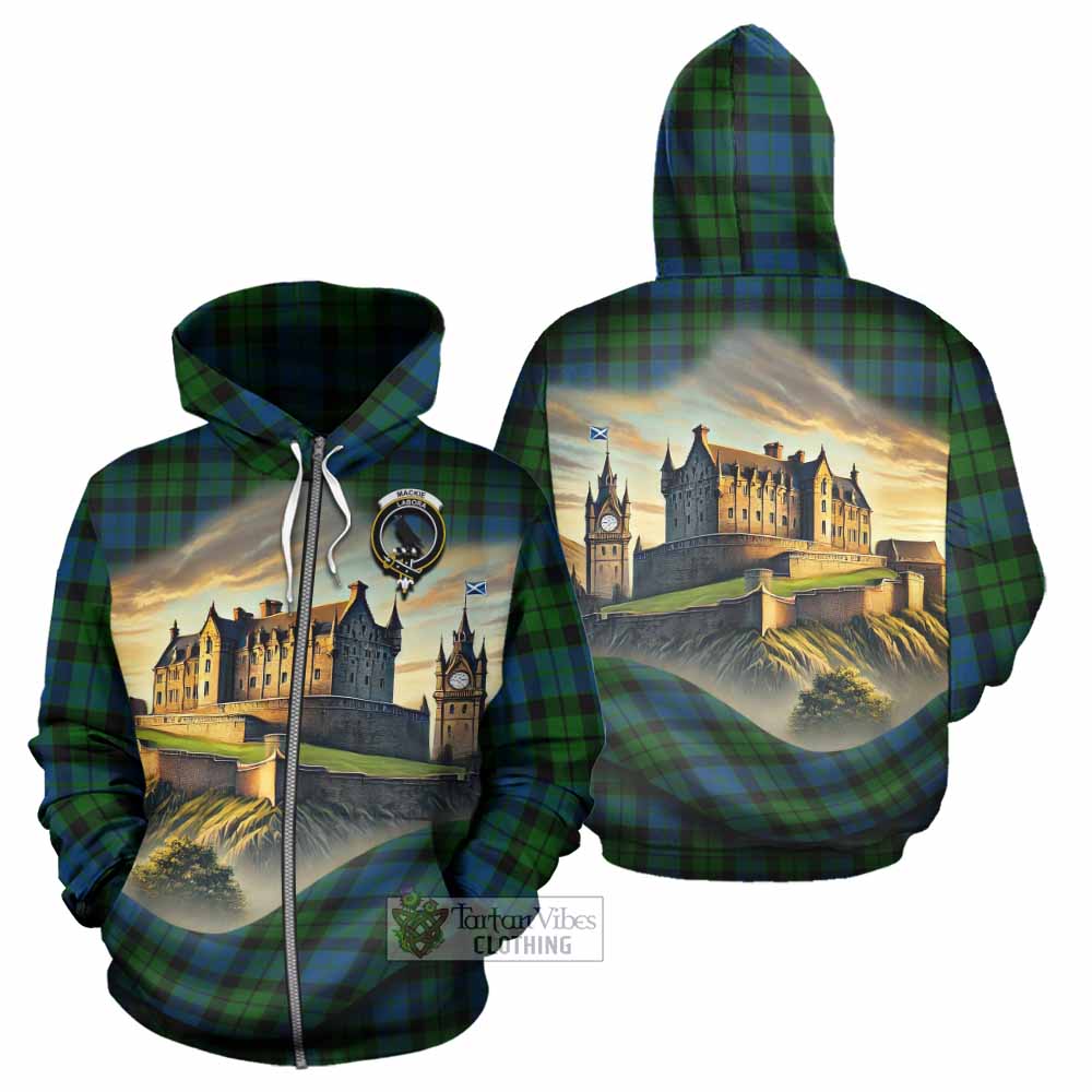 MacKie (McKie) Tartan Family Crest Hoodie with Scottish Ancient Castle Style Zip Hoodie - Tartan Vibes Clothing