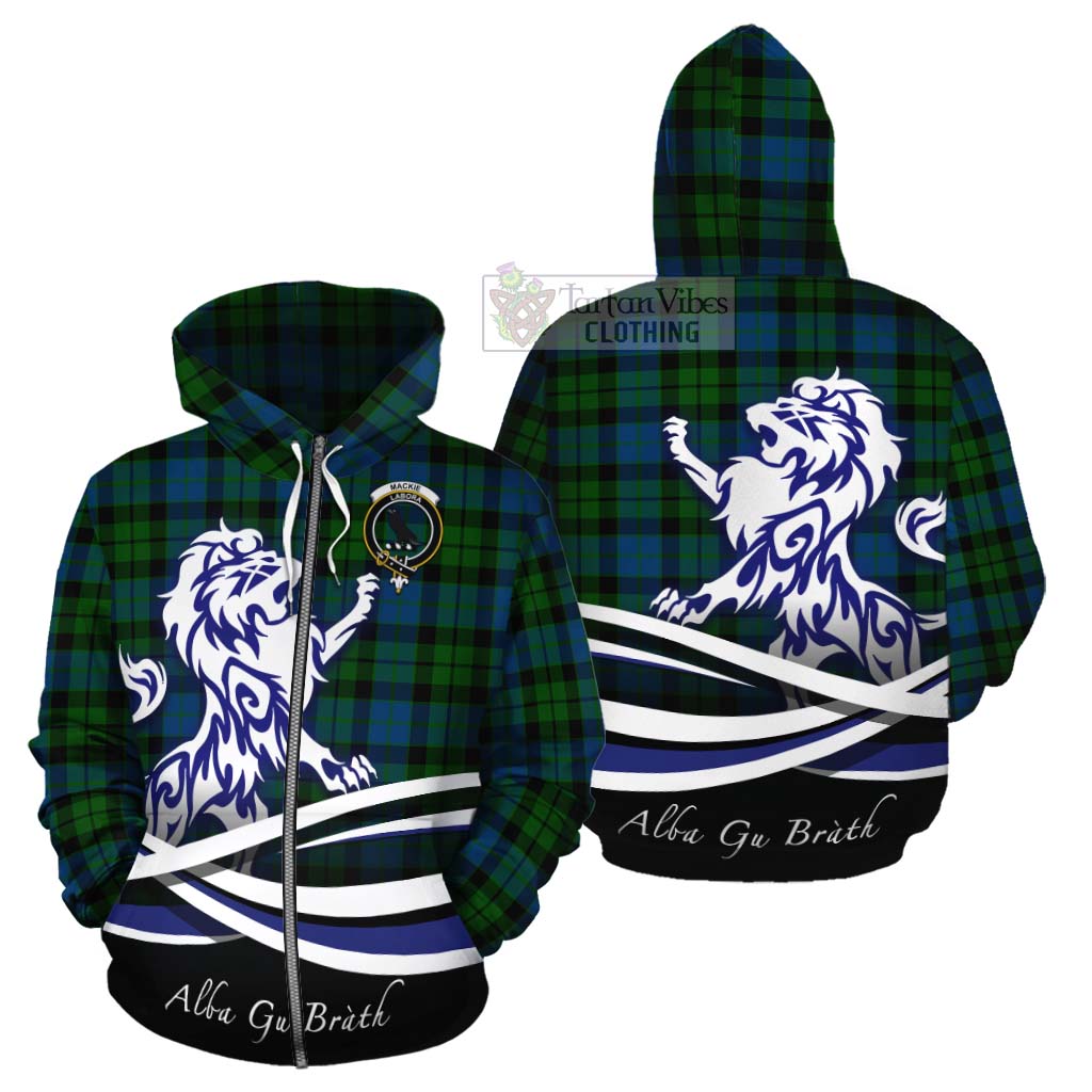 Tartan Vibes Clothing MacKie (McKie) Tartan Cotton Hoodie with Alba Gu Brath Regal Lion Emblem