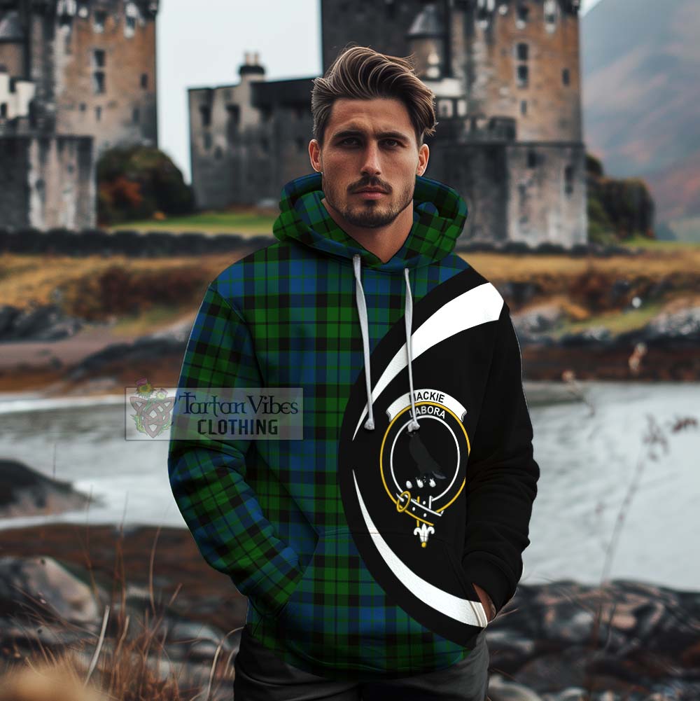 Tartan Vibes Clothing MacKie (McKie) Tartan Cotton Hoodie with Family Crest Circle Style