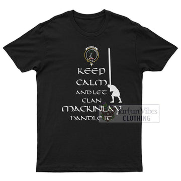 MacKinlay (McKinlay) Clan Men's T-Shirt: Keep Calm and Let the Clan Handle It Caber Toss Highland Games Style 4XL - 2D-tartanvibesclothing